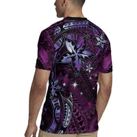Hawaii Makahiki Season Rugby Jersey Floral Tribal Tattoo Purple Galaxy