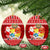 Tonga Christmas Ceramic Ornament Kilisimasi Fiefia Santas Coat Of Arms LT05 Oval Red - Polynesian Pride