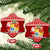 Tonga Christmas Ceramic Ornament Kilisimasi Fiefia Santas Coat Of Arms LT05 Snow Flake Red - Polynesian Pride