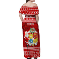 Personalized Tonga Christmas Family Matching Off Shoulder Maxi Dress and Hawaiian Shirt Kilisimasi Fiefia Santas Coat Of Arms LT05 - Polynesian Pride