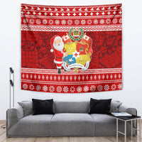 Tonga Christmas Tapestry Kilisimasi Fiefia Santas Coat Of Arms LT05 - Polynesian Pride