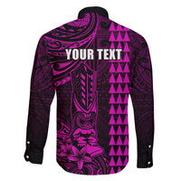 Personalized Hawaii Hauoli Makahiki Hou Family Matching Puletasi Dress and Hawaiian Shirt Lono Hawaiian God Kakau Polynesian Tribal Pink LT05 - Polynesian Pride