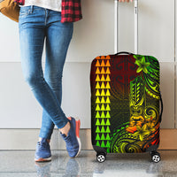 Hawaii Hauoli Makahiki Hou Luggage Cover Lono Hawaiian God Kakau Polynesian Tribal Reggae LT05 - Polynesian Pride