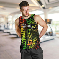 Personalized Hawaii Hauoli Makahiki Hou Men Tank Top Lono Hawaiian God Kakau Polynesian Tribal Reggae LT05 - Polynesian Pride