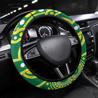 Tonga Australia Rugby Steering Wheel Cover Kangaroos And Tonga Mate Maa Together LT05 Universal Fit Green - Polynesian Pride
