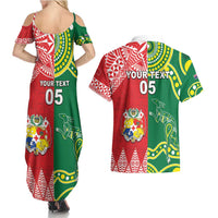 Custom Tonga XIII And Australia Kangaroos Couples Matching Summer Maxi Dress and Hawaiian Shirt Mate Maa Tongan Ngatu With Aboriginal