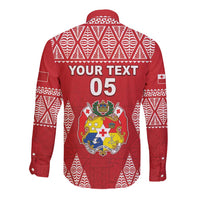 Custom Tonga Rugby Long Sleeve Button Shirt Tonga Mate Ma'a Take The Lead LT05 - Polynesian Pride