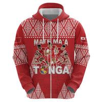 Custom Tonga Rugby Zip Hoodie Tonga Mate Ma'a Take The Lead LT05 - Polynesian Pride