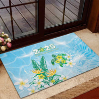 2025 Aloha Hawaii Rubber Doormat Tropical Flowers And Honu LT05 - Polynesian Pride