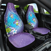 Hawaii Honu Car Seat Cover Tropical Flowers Purple Gradient