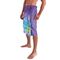 Hawaii Honu Lavalava Tropical Flowers Purple Gradient