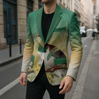 New Zealand Pigeon Kereru Blazer Maori Fern Art Green Gradient - Polynesian Pride
