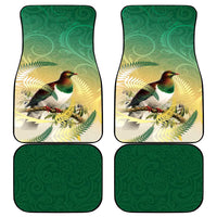 New Zealand Pigeon Kereru Car Mats Maori Fern Art Green Gradient - Polynesian Pride