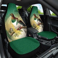 New Zealand Pigeon Kereru Car Seat Cover Maori Fern Art Green Gradient - Polynesian Pride
