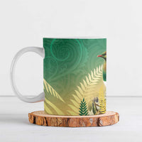 New Zealand Pigeon Kereru Ceramic Mug Maori Fern Art Green Gradient LT05 Green - Polynesian Pride