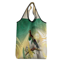 New Zealand Pigeon Kereru Grocery Bag Maori Fern Art Green Gradient - Polynesian Pride