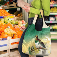 New Zealand Pigeon Kereru Grocery Bag Maori Fern Art Green Gradient - Polynesian Pride