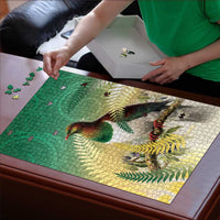 New Zealand Pigeon Kereru Puzzle Maori Fern Art Green Gradient - Polynesian Pride