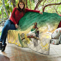 New Zealand Pigeon Kereru Quilt Maori Fern Art Green Gradient - Polynesian Pride