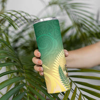 New Zealand Pigeon Kereru Skinny Tumbler Maori Fern Art Green Gradient - Polynesian Pride