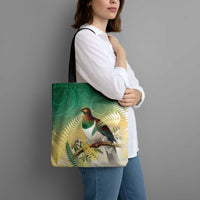 New Zealand Pigeon Kereru Tote Bag Maori Fern Art Green Gradient - Polynesian Pride