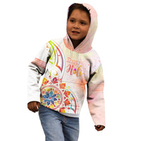 Happy Holi Festival Kid Hoodie Rangoli With Polynesian Pattern LT05 - Polynesian Pride
