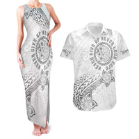 Brain Cancer Warrior Couples Matching Tank Maxi Dress and Hawaiian Shirt Never Give Up