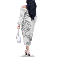 Brain Cancer Warrior Family Matching Off The Shoulder Long Sleeve Dress and Hawaiian Shirt Never Give Up