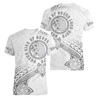 Brain Cancer Warrior Women V-Neck T-Shirt Never Give Up