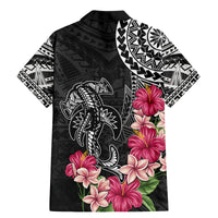 Black Polynesian Hammerhead Shark Tribal Pattern Family Matching Mermaid Dress and Hawaiian Shirt