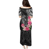 Black Polynesian Hammerhead Shark Tribal Pattern Family Matching Puletasi and Hawaiian Shirt