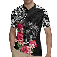 Black Polynesian Hammerhead Shark Tribal Pattern Rugby Jersey