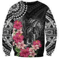 Black Polynesian Hammerhead Shark Tribal Pattern Sweatshirt