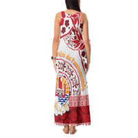 French Polynesia Internal Autonomy Day Tank Maxi Dress Tropical Hibiscus And Turtle Pattern LT05 - Polynesian Pride