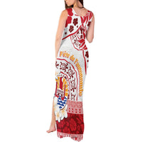 French Polynesia Internal Autonomy Day Tank Maxi Dress Tropical Hibiscus And Turtle Pattern LT05 - Polynesian Pride
