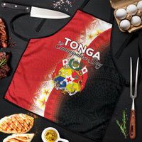 Tonga Emancipation Day Apron Tongan Ngatu Pattern With Plumeria LT05 Red - Polynesian Pride