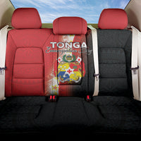 Tonga Emancipation Day Back Car Seat Cover Tongan Ngatu Pattern With Plumeria LT05 One Size Red - Polynesian Pride