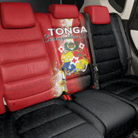 Tonga Emancipation Day Back Car Seat Cover Tongan Ngatu Pattern With Plumeria LT05 - Polynesian Pride