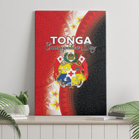 Tonga Emancipation Day Canvas Wall Art Tongan Ngatu Pattern With Plumeria LT05 - Polynesian Pride