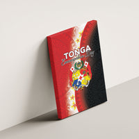 Tonga Emancipation Day Canvas Wall Art Tongan Ngatu Pattern With Plumeria LT05 - Polynesian Pride