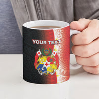 Personalised Tonga Emancipation Day Ceramic Mug Tongan Ngatu Pattern With Plumeria LT05 - Polynesian Pride