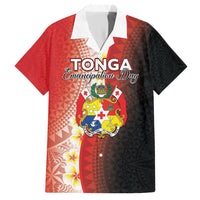 Personalised Tonga Emancipation Day Hawaiian Shirt Tongan Ngatu Pattern With Plumeria LT05 Red - Polynesian Pride