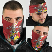 Tonga Emancipation Day Neck Gaiter Tongan Ngatu Pattern With Plumeria LT05 - Polynesian Pride