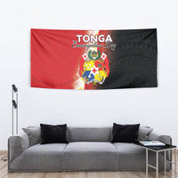 Tonga Emancipation Day Tapestry Tongan Ngatu Pattern With Plumeria LT05 - Polynesian Pride