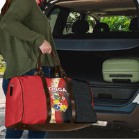 Tonga Emancipation Day Travel Bag Tongan Ngatu Pattern With Plumeria LT05 - Polynesian Pride