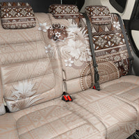 Tonga Ngatu Motifs Back Car Seat Cover With Coat Of Arms Beige LT05 - Polynesian Pride