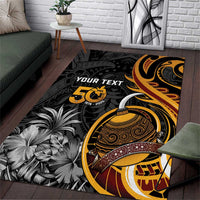 Personalised Papua New Guinea Area Rug Happy 50th Independence Anniversary - Polynesian Pride