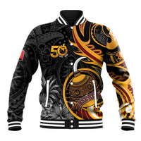 Personalised Papua New Guinea Baseball Jacket Happy 50th Independence Anniversary - Polynesian Pride