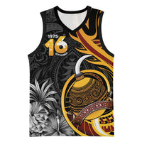 Personalised Papua New Guinea Basketball Jersey Happy 50th Independence Anniversary LT05 Unisex Black - Polynesian Pride
