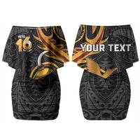 Personalised Papua New Guinea Couples Matching Off Shoulder Short Dress and Hawaiian Shirt Happy Independence Day LT05 - Polynesian Pride